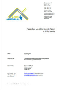 Rapportage Landelijke Enquête Asbest in de Agrosector